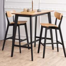 Florence Roxby 2 Seater Bar Dining Table Black and Oak - Wilko