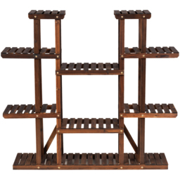 Costway 18 Shelf Wooden Plant Stand - Size: 116 x 30 x 12cm - Brown - Wilko - thumbnail 4