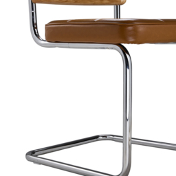 Living and Home Set of 2 Brownish Yellow PU Leather Rattan Back Dining Chairs - Wilko - thumbnail 5