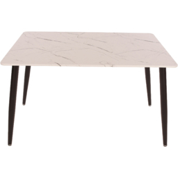 Core Products Aspen 4 Seater Foiled Top Upholstered Rectangular Dining Set White Marble Effect - Size: 80 x 120 x 75cm - Wilko - thumbnail 5