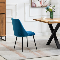 Artemis Home Morandi Set of 2 Blue Velvet Dining Chair - Wilko - thumbnail 6