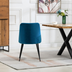 Artemis Home Morandi Set of 2 Blue Velvet Dining Chair - Wilko - thumbnail 7