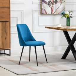 Artemis Home Morandi Set of 2 Blue Velvet Dining Chair - Wilko - thumbnail 4