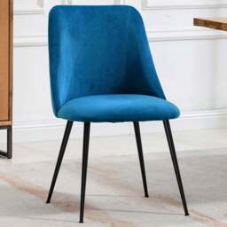 Artemis Home Morandi Set of 2 Blue Velvet Dining Chair - Wilko - thumbnail 1
