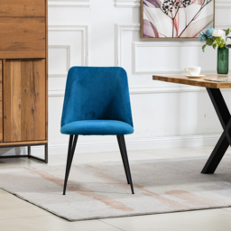 Artemis Home Morandi Set of 2 Blue Velvet Dining Chair - Wilko - thumbnail 3