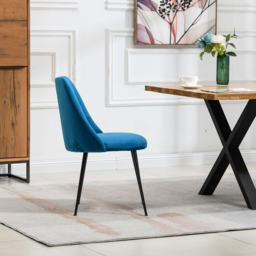 Artemis Home Morandi Set of 2 Blue Velvet Dining Chair - Wilko - thumbnail 5