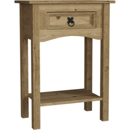 VIDA DESIGNS Corona Single Drawer Pine Console Table - Size: 31 x 50 x 70cm - Brown - Wilko - thumbnail 3