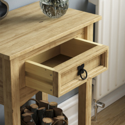 VIDA DESIGNS Corona Single Drawer Pine Console Table - Size: 31 x 50 x 70cm - Brown - Wilko - thumbnail 5