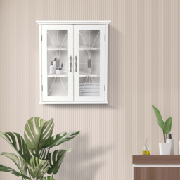 Teamson Home Delaney 2 Door White Removable Wooden Wall Cabinet - Size: 61.0 x 52.1 x 21.6cm - Wilko - thumbnail 4