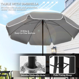 Outsunny 4 Seater Garden Dining Set with Parasol Cream - Wilko - thumbnail 5