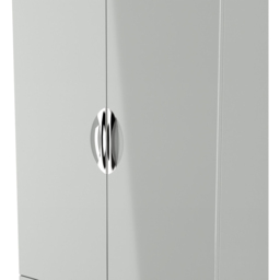 Crowndale Camden 2 Door 2 Drawer Grey Gloss and Dusk Grey Wardrobe Ready Assembled - Grey Gloss & Dusk Grey - Wilko - thumbnail 6