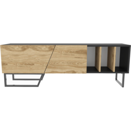 Decorotika Linossa 3 Shelf Black and Oud Marble TV Unit - Size: 50.5 x 150 x 35cm - Multi - Wilko - thumbnail 6