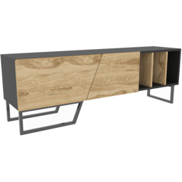 Decorotika Linossa 3 Shelf Black and Oud Marble TV Unit - Size: 50.5 x 150 x 35cm - Multi - Wilko - thumbnail 7