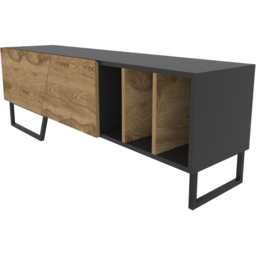 Decorotika Linossa 3 Shelf Black and Oud Marble TV Unit - Size: 50.5 x 150 x 35cm - Multi - Wilko - thumbnail 3