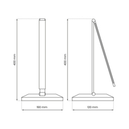 Milagro Vario Black Desk Lamp 230V - Size: 12 x 19 x 40cm - Wilko - thumbnail 4