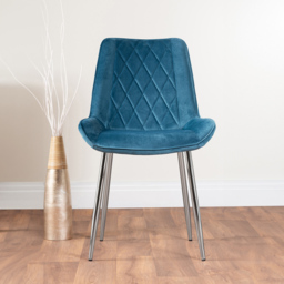 Furniturebox Elissa Cesano Marble Effect 2 Seater Round Dining Set White Blue and Chrome - Wilko - thumbnail 5