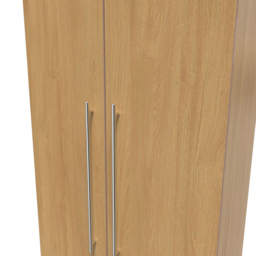 Crowndale Sherwood 2 Door 2 Drawer Oak Double Wardrobe - Size: 2 Door, 2 Drawer - Brown - Wilko - thumbnail 7