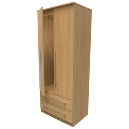 Crowndale Sherwood 2 Door 2 Drawer Oak Double Wardrobe - Size: 2 Door, 2 Drawer - Brown - Wilko - thumbnail 6