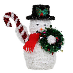 Christmas Snowman/Penguin With Wreath - Size: 30 x 31 x 14cm - Wilko