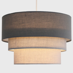 ValueLights Aztec 3-Tier 3 Tone Grey Fabric Ceiling Light Shade - Size: 30.5 x 20 x 30.5cm - Wilko - thumbnail 4