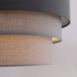 ValueLights Aztec 3-Tier 3 Tone Grey Fabric Ceiling Light Shade - Size: 30.5 x 20 x 30.5cm - Wilko - thumbnail 5