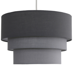 ValueLights Aztec 3-Tier 3 Tone Grey Fabric Ceiling Light Shade - Size: 30.5 x 20 x 30.5cm - Wilko