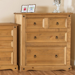 Corona 4 Drawer Antique Wax Chest of Drawers - Brown - Wilko - thumbnail 6