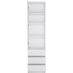 Florence Fribo Single Door 3 Drawer White Tall Narrow Wardrobe - Size: Single Door, 3 Drawer - Wilko - thumbnail 4