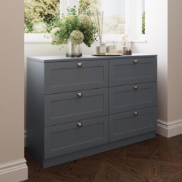 FWStyle Artus 6 Drawer Dark Grey Panelled Chest of Drawers - Wilko - thumbnail 7