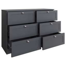 FWStyle Artus 6 Drawer Dark Grey Panelled Chest of Drawers - Wilko - thumbnail 5