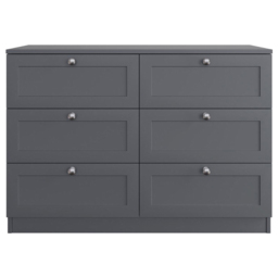 FWStyle Artus 6 Drawer Dark Grey Panelled Chest of Drawers - Wilko - thumbnail 4