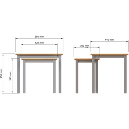 FWStyle Taberno Dove Grey Nest of Table Set of 2 - Wilko - thumbnail 6