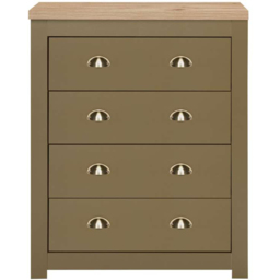 Birlea Highgate 4 Drawer Oak Storage Chest - Green - Wilko - thumbnail 4