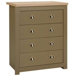 Birlea Highgate 4 Drawer Oak Storage Chest - Green - Wilko - thumbnail 3