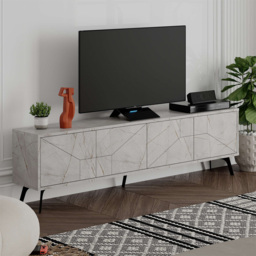 Decortie Dune 4 Door Gold Marble Effect TV Stand - Wilko - thumbnail 1
