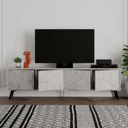 Decortie Dune 4 Door Gold Marble Effect TV Stand - Wilko - thumbnail 5
