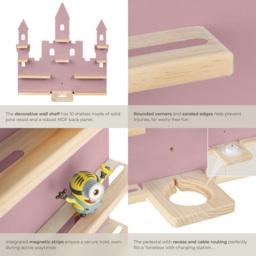 tectake 10 Shelf Pink Princess Palace Magnetic Floating Shelf - Size: 58 x 59 x 15.5cm - Wilko - thumbnail 6