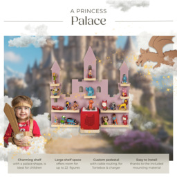 tectake 10 Shelf Pink Princess Palace Magnetic Floating Shelf - Size: 58 x 59 x 15.5cm - Wilko - thumbnail 4
