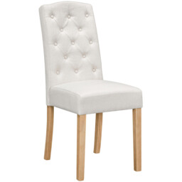 Pair of Avesbury Buttoned Dining Chairs Cream - Wilko - thumbnail 7