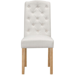 Pair of Avesbury Buttoned Dining Chairs Cream - Wilko - thumbnail 4
