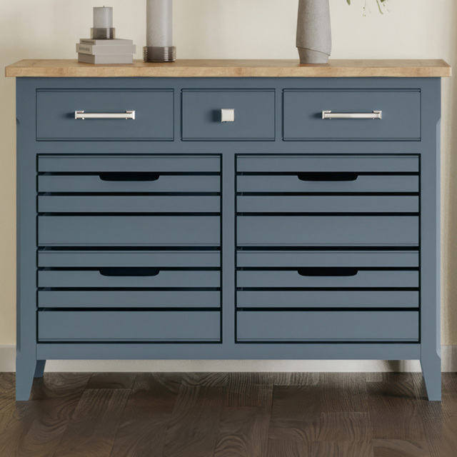 Baumhaus Signature 7 Drawer Blue Sideboard - Wilko - image 1