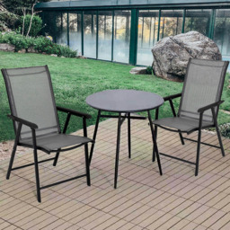 Costway Set of 2 Grey Folding Garden Chair - Size: 88.9 x 63.5 x 25.4cm - Wilko - thumbnail 7