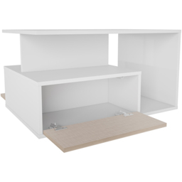 Decorotika Mana White and Beige Coffee Table with Shelf and Cabinet - Size: 48.6 x 90 x 60cm - Multi - Wilko - thumbnail 3