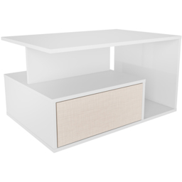 Decorotika Mana White and Beige Coffee Table with Shelf and Cabinet - Size: 48.6 x 90 x 60cm - Multi - Wilko - thumbnail 7