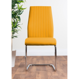 Furniturebox Lucia Fontant 6 Seater Dining Set Black Gloss Mustard Yellow and Chrome - Wilko - thumbnail 6