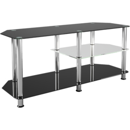 AVF Classic 3 Shelf Black Glass and Chrome Corner TV Stand - AVF Group Ltd - Wilko - thumbnail 3