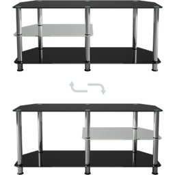 AVF Classic 3 Shelf Black Glass and Chrome Corner TV Stand - AVF Group Ltd - Wilko - thumbnail 5