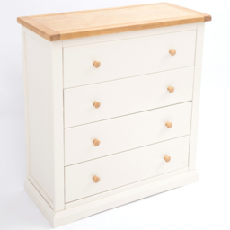 Castelli 4 Drawer Off White Chest of Drawers with Wood Knobs - Wilko - thumbnail 5