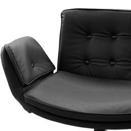Living and Home Black Widened Seat Office Chair with Wheels - Size: 78 x 115 x 74cm - Wilko - thumbnail 7