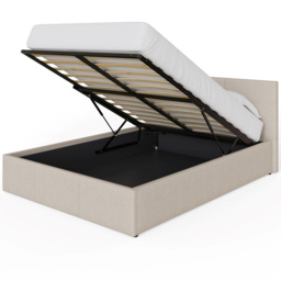 GFW Double Natural Hopsack Fabric End Lift Ottoman Bed with Memory Pocket Spring Mattress - Wilko - thumbnail 5